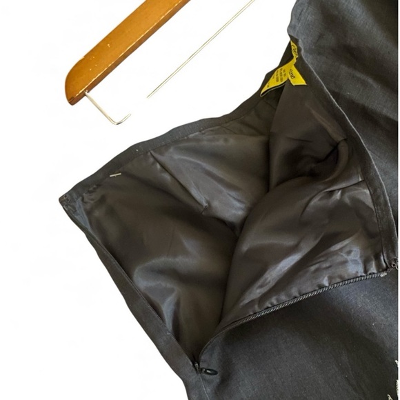 Nikki Valentine Irish Linen Black Sequin Embroidered Wide-Leg Crop Pants Size 10 - Picture 6 of 12